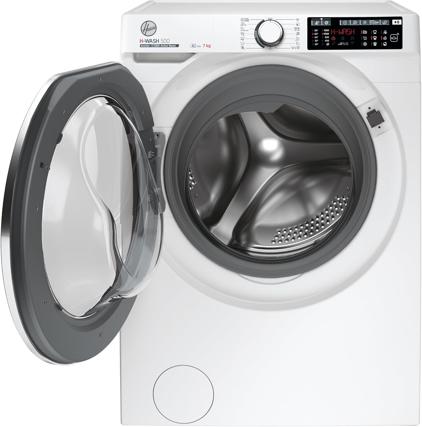 Hoover HW4 27AMC7/1-S Waschmaschine Frontlader, 7 kg, 1200 U/min, Smarte Bedienung mit Wi-Fi und Bluetooth, Active Steam - Dampffunktion, 16 Programme, Weiß