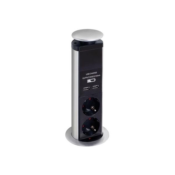Perel Extensão Tripla   2x usb Oculta 