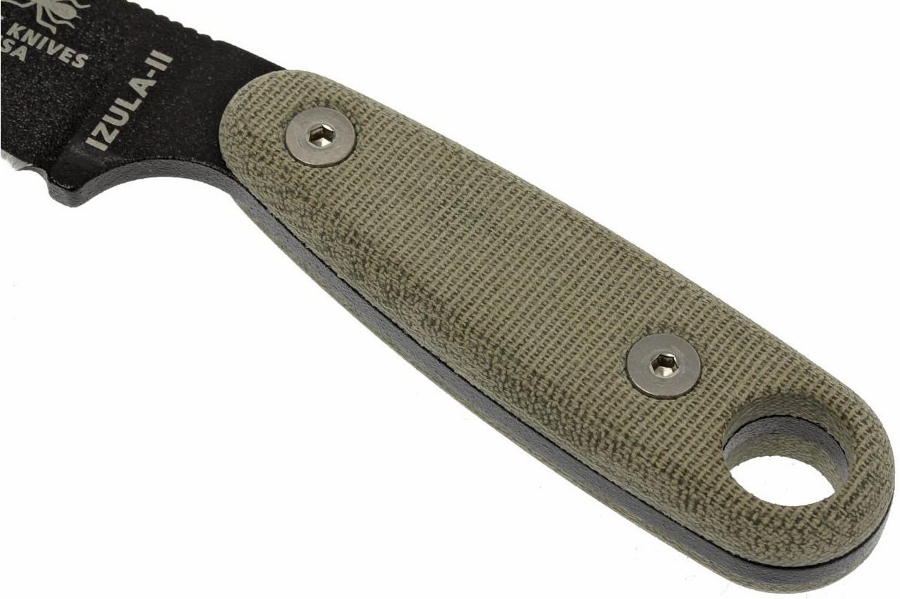 ESEE Izula II black IZULA-II-B survivalmes met zwarte schede   riemclip