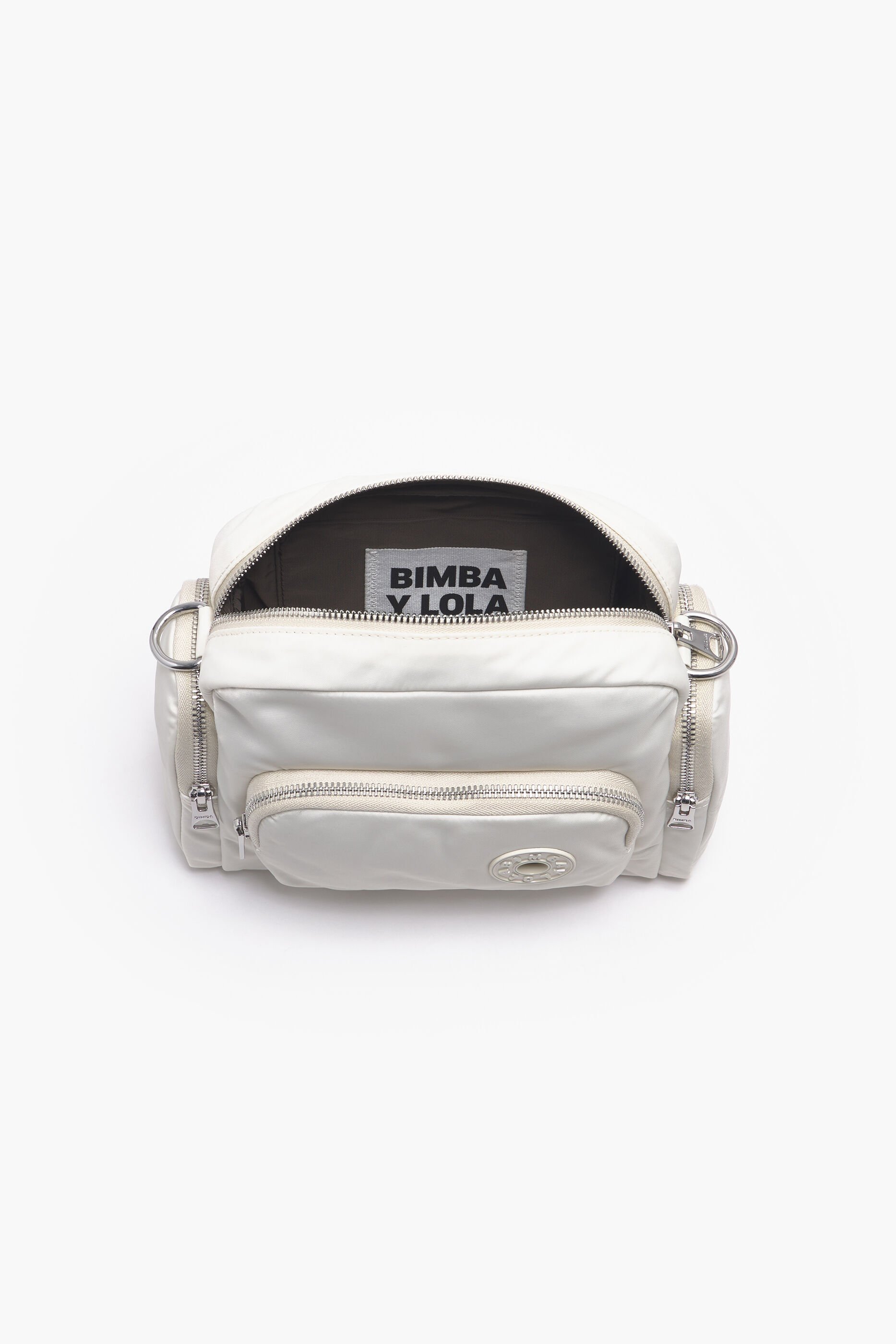 Bolsa de ombro tamanho M em nylon, cor osso