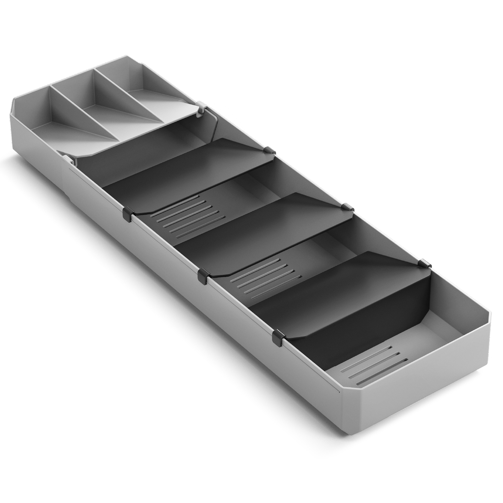 Besteck-Organizer - grau - ausziehbar