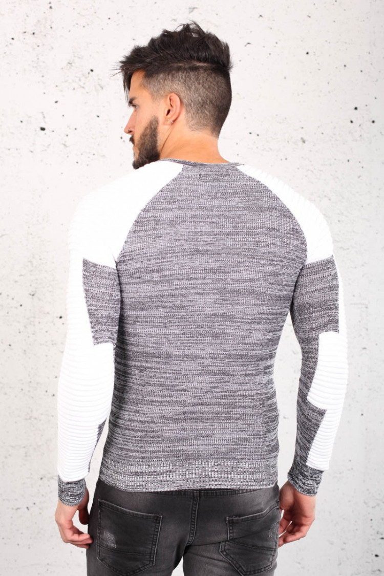 Pull fine maille bi-couleur