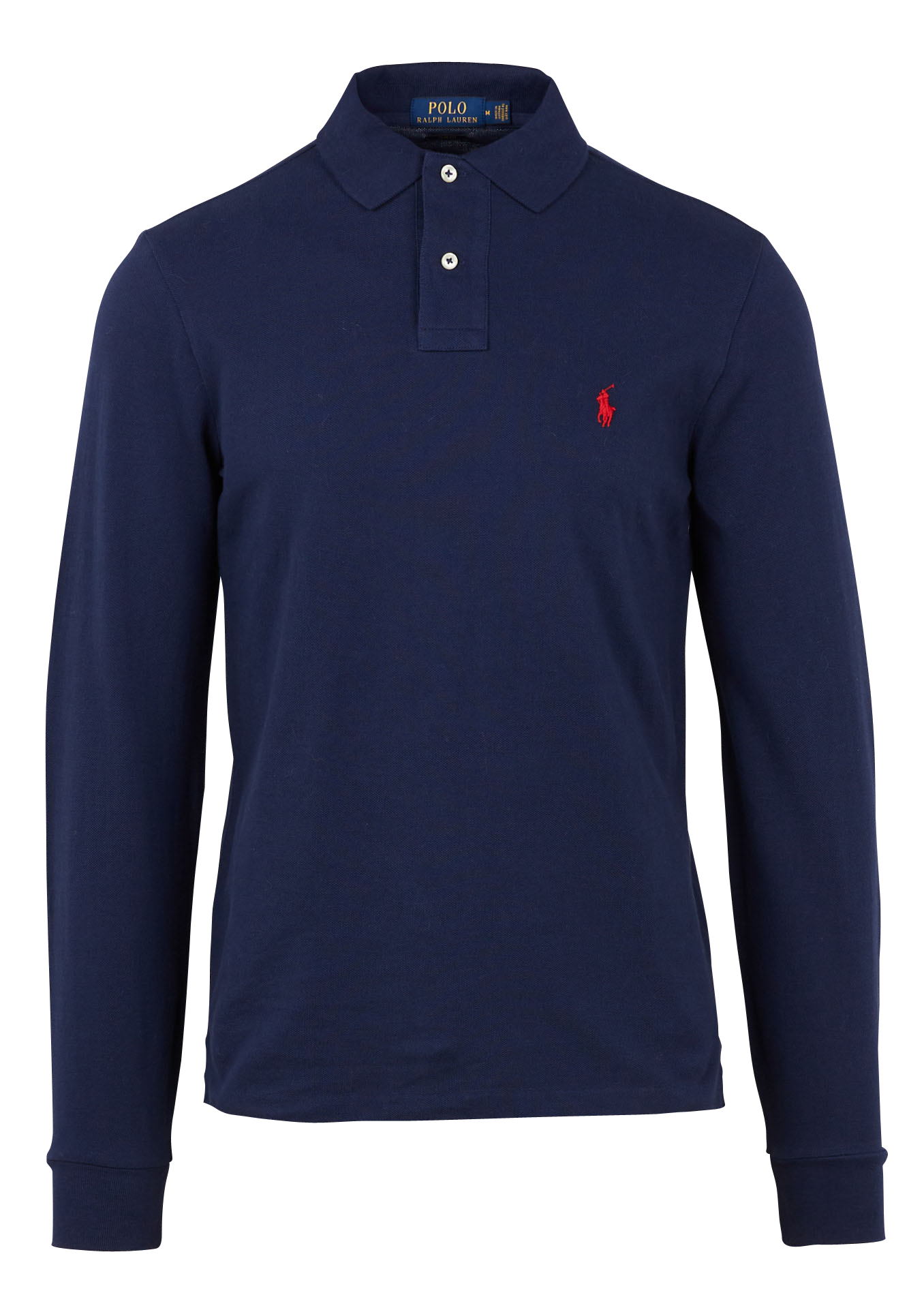 Polo col classique en coton slim-fit | Bleu