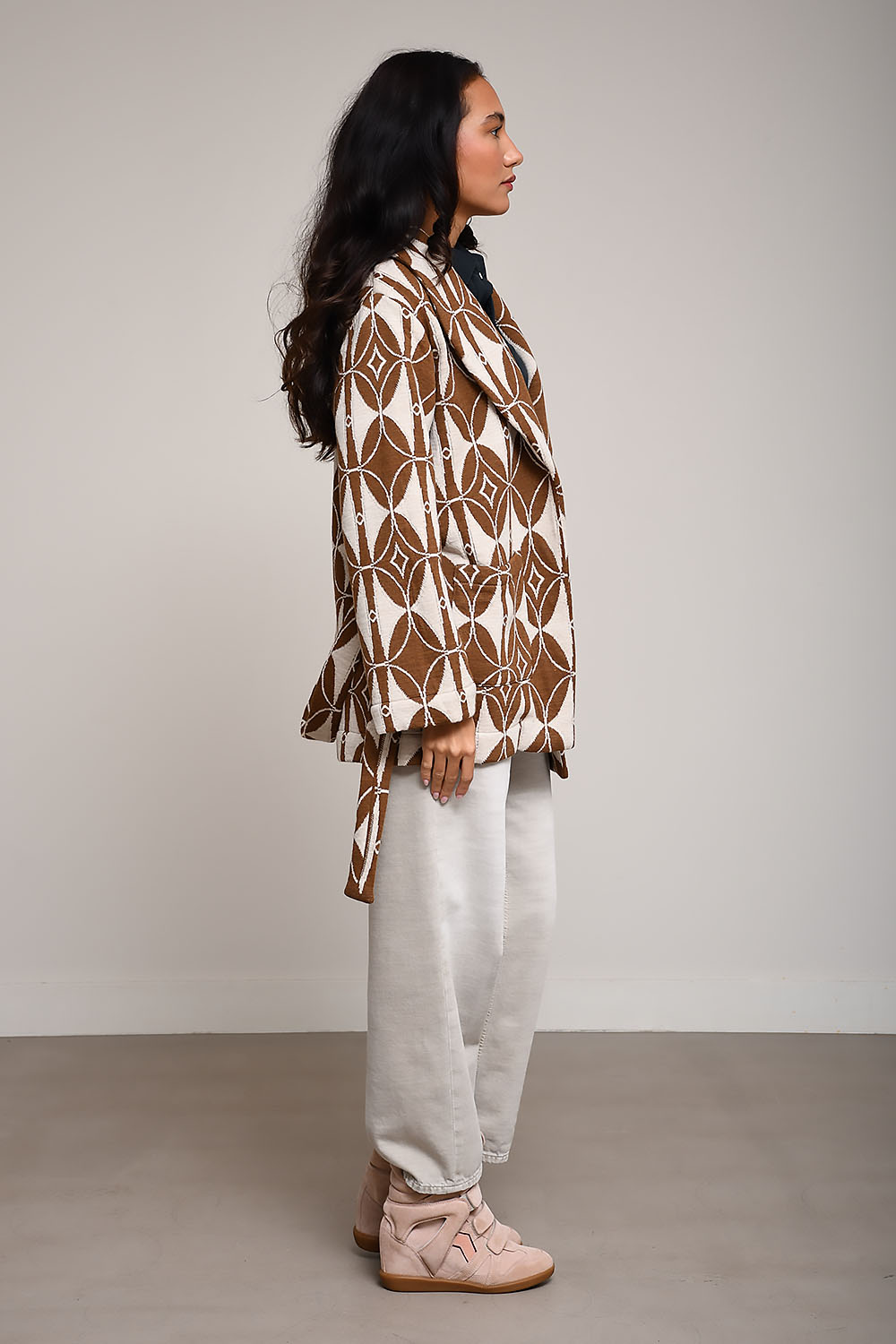 Luna col shawl wool kimono