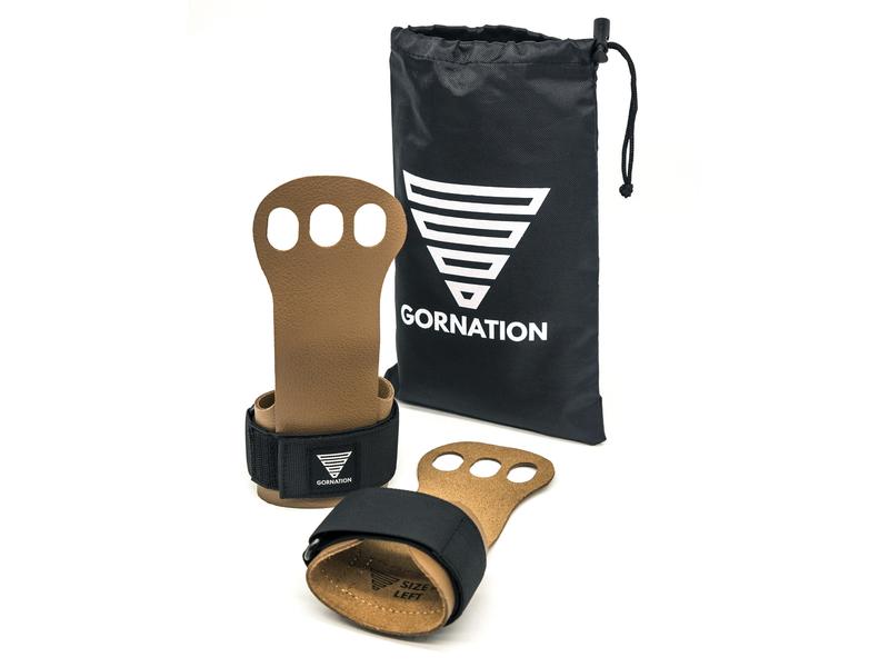 GORNATION Fitnesshandschuhe Workout Grips Leder, L Trainingshandschuhe