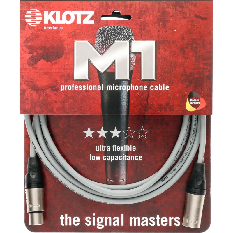 Klotz M1 K GR microfoonkabel 3p XLR F/M grijs 15 meter