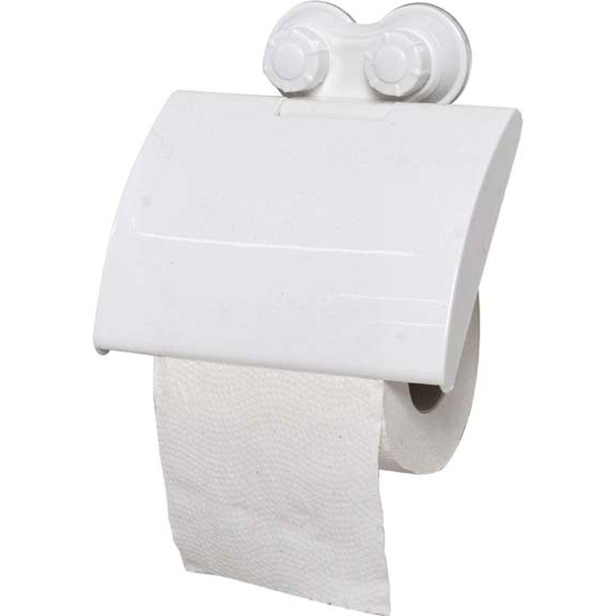 DEROULEUR PAPIER WC PP SUR VENTOUSES  BLANC