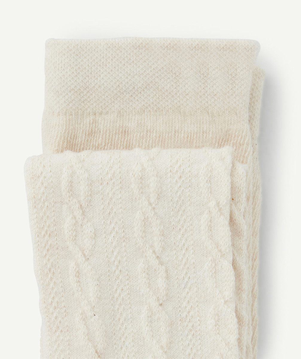 LES COLLANTS ÉCRUS AVEC TORSADES