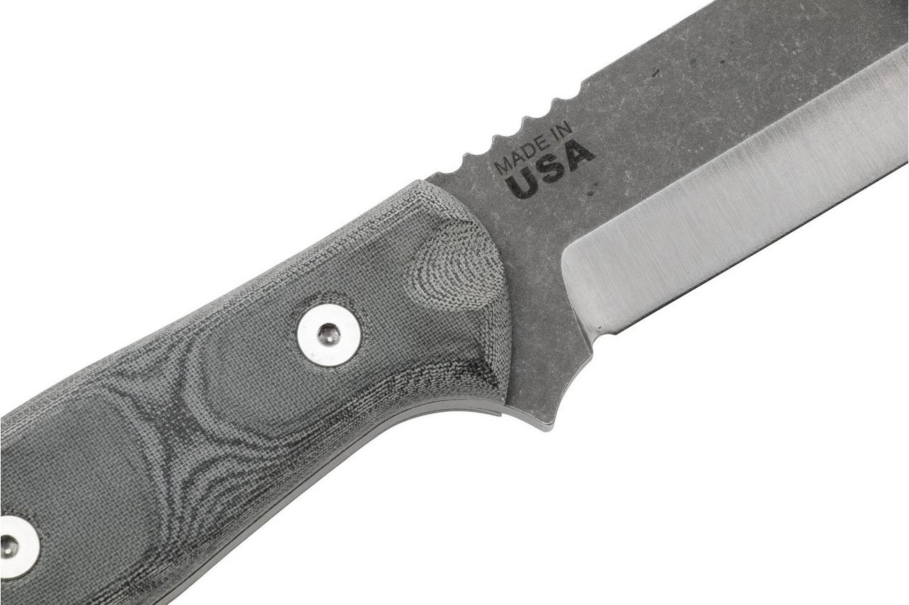 TOPS Knives Fieldcraft B.O.B. BROS-TBF BLM, 1095 Tumbled Finish, Black Linen Micarta, bushcraftmes, Brothers Of Bushcraft design