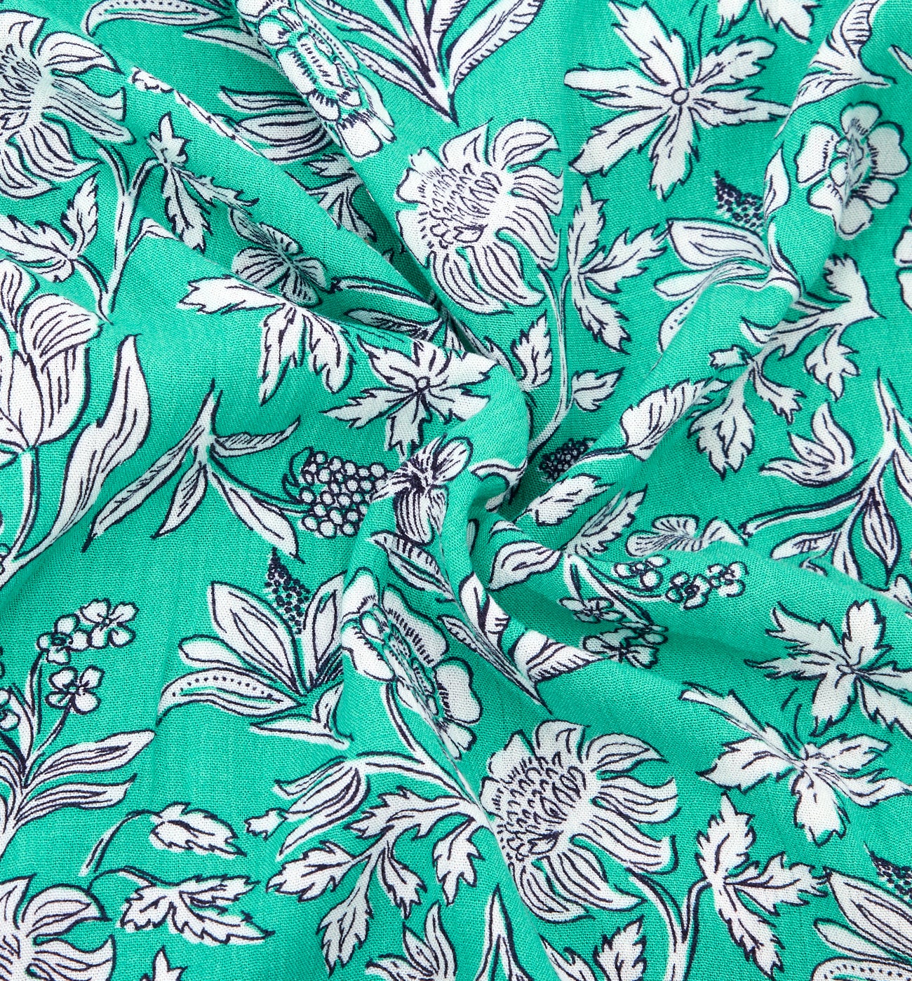 Coupon de 2 m viscose crinkle - Imprimé vert
