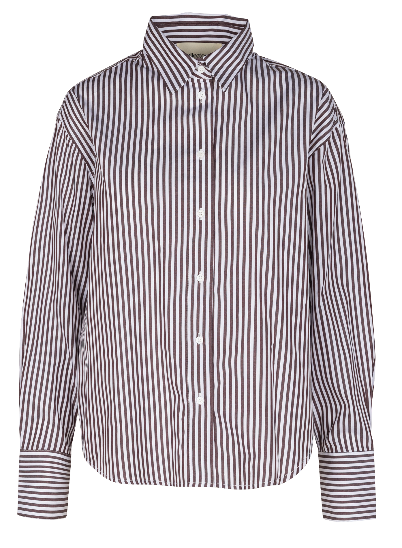 BENEDICT - Chemise ample à rayures graphiques en coton | Marron