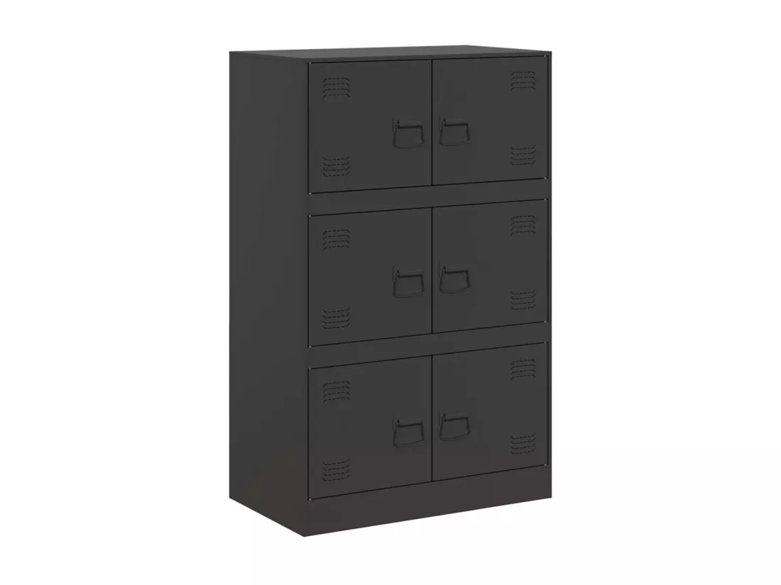 Buffet noir 67x39x107 cm acier