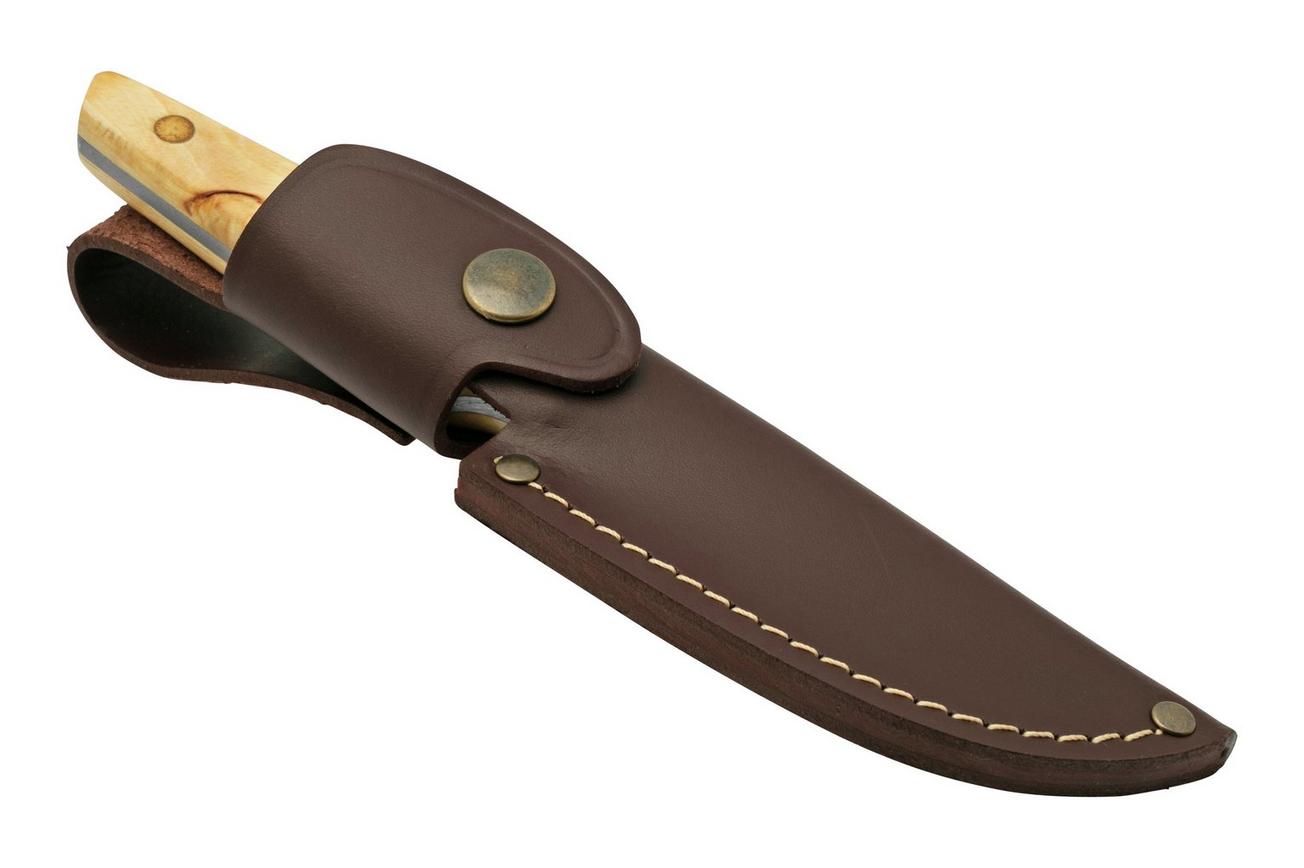 Nordic Knife Design Wharncliffe 80 2080, Curly Birch vaststaand mes