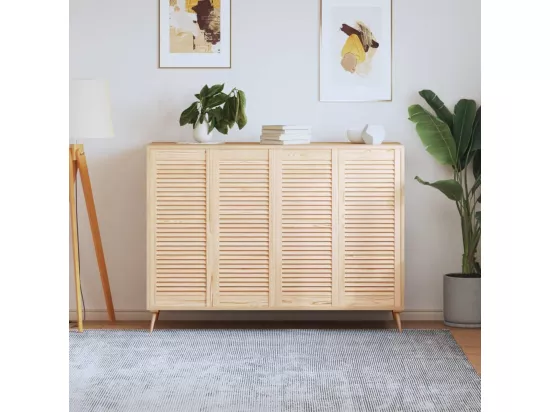 Portes d'armoire à persiennes 4 pcs 99,3x39,4 cm pin massif