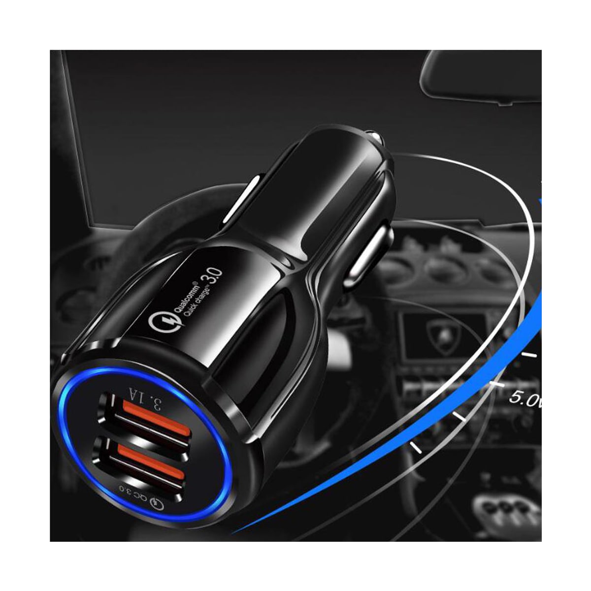 Biladdare mobiltelefon USB-ladeadapter 3.0