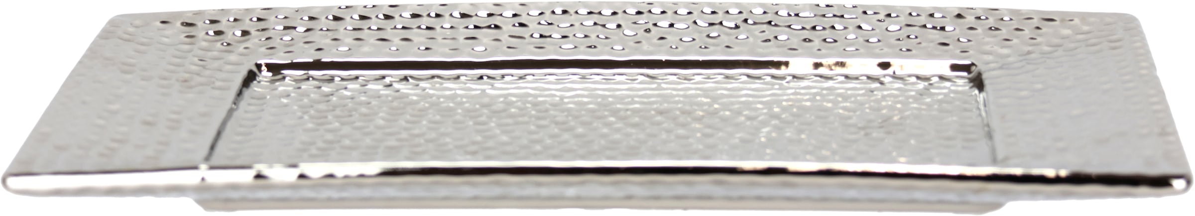I.GE.A. Dekotablett »Keramik-Schale« eckig Dekoschale silber Tablett Weihnachtsdeko Deko Advents-Tablett