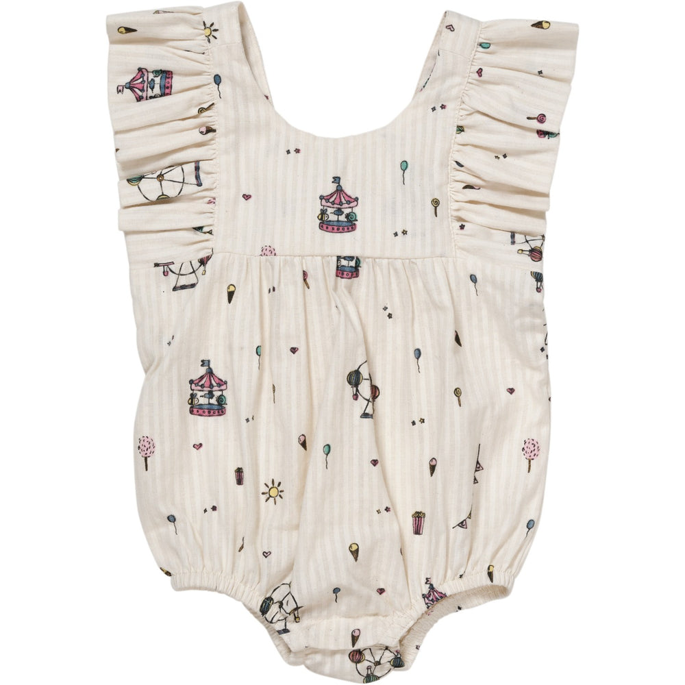 Køb Copenhagen Colors Cream Tivoli Print Printed Romper W. Suspencers