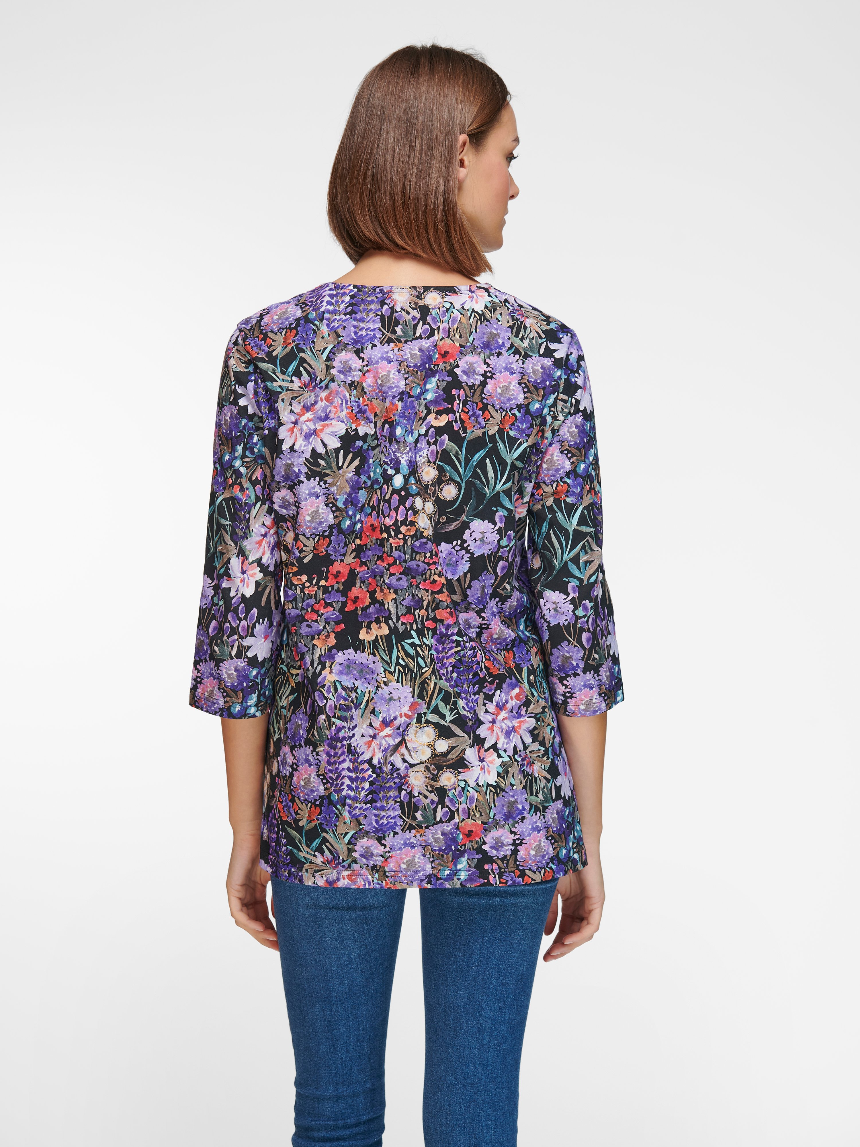 Splitneck-Shirt mit 3/4-Arm