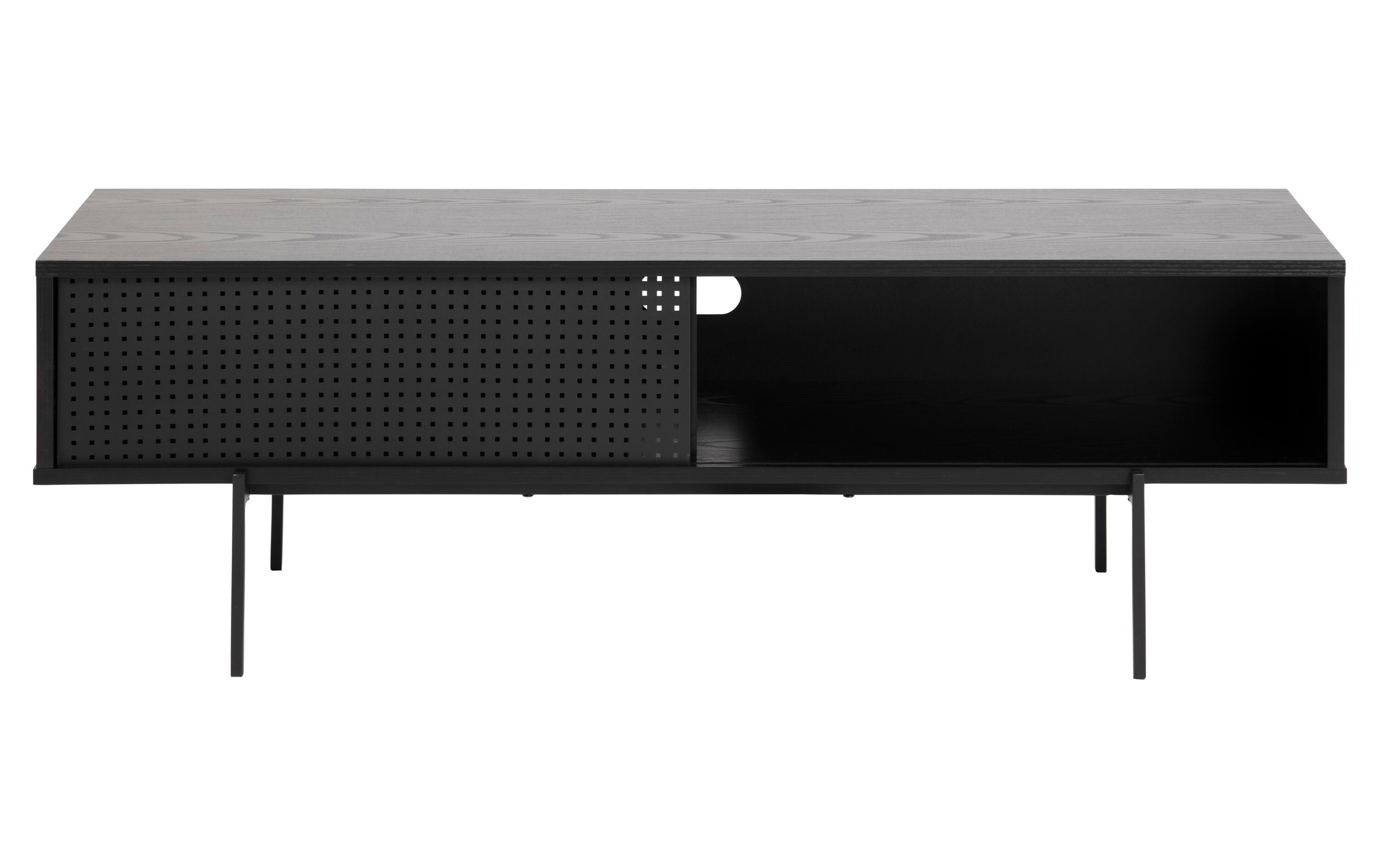 TV-Möbel Angus 140 x 40 x 44.5 cm, Schwarz<br>TV-Kommode