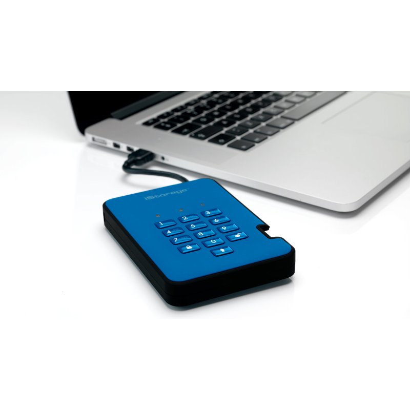 iStorage diskAshur2 256-bit 2TB SB 3.1 secure encrypted hard drive - Blue IS-DA2-256-2000-BE