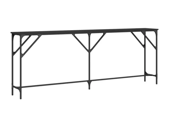 Table console noir 200x29x75 cm bois d'ingénierie