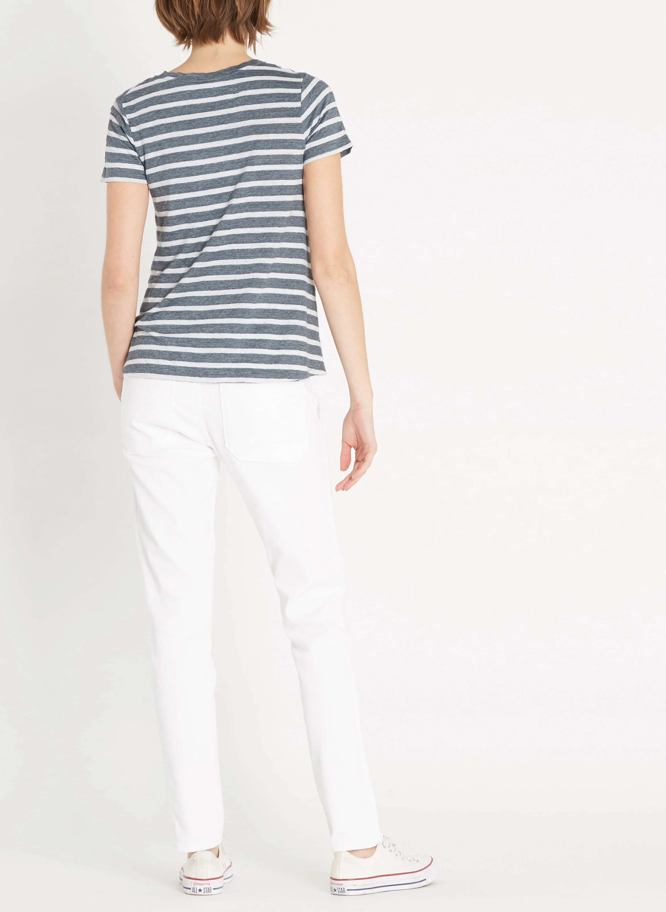 PIERCE - Jean slim en coton mélangé | Blanc