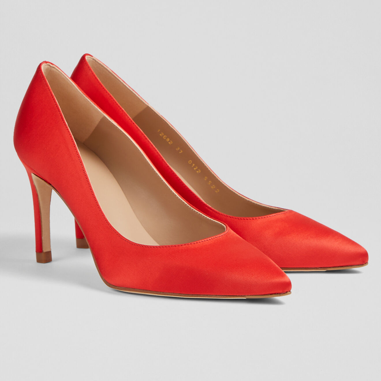 L.K. Bennett Escarpins en Satin Floret rouges - Talon 8,5 cm