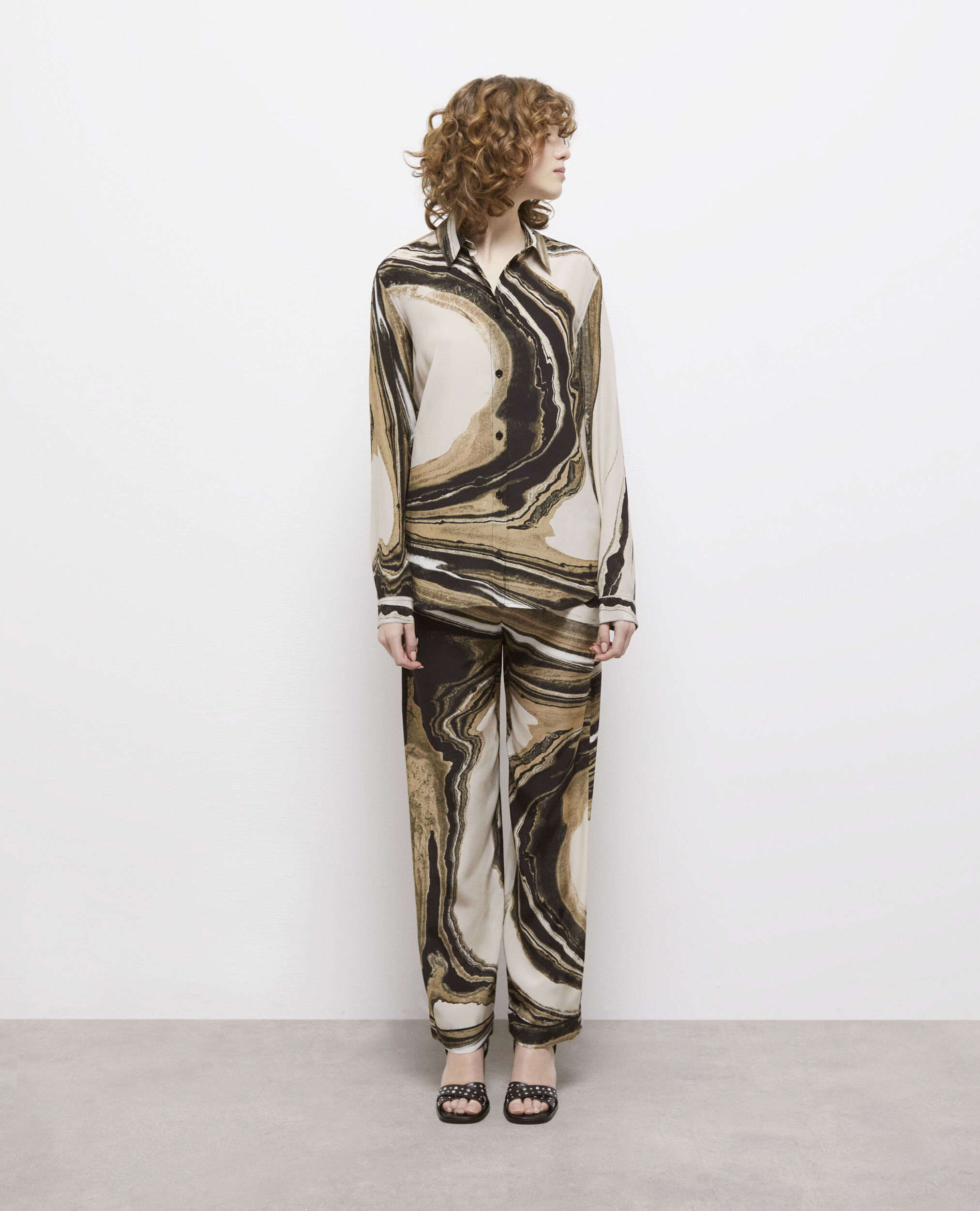 Chemise en soie imprimée