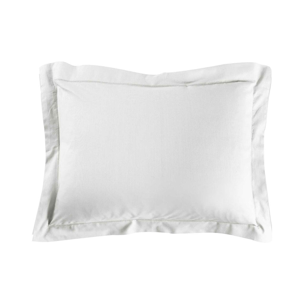 Taie d'oreiller à volant coton 57 fils blanc 50x70cm