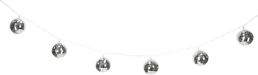 Jens Living lichtsnoer met LED Discoballen zilver 1,65 m 10 stuks