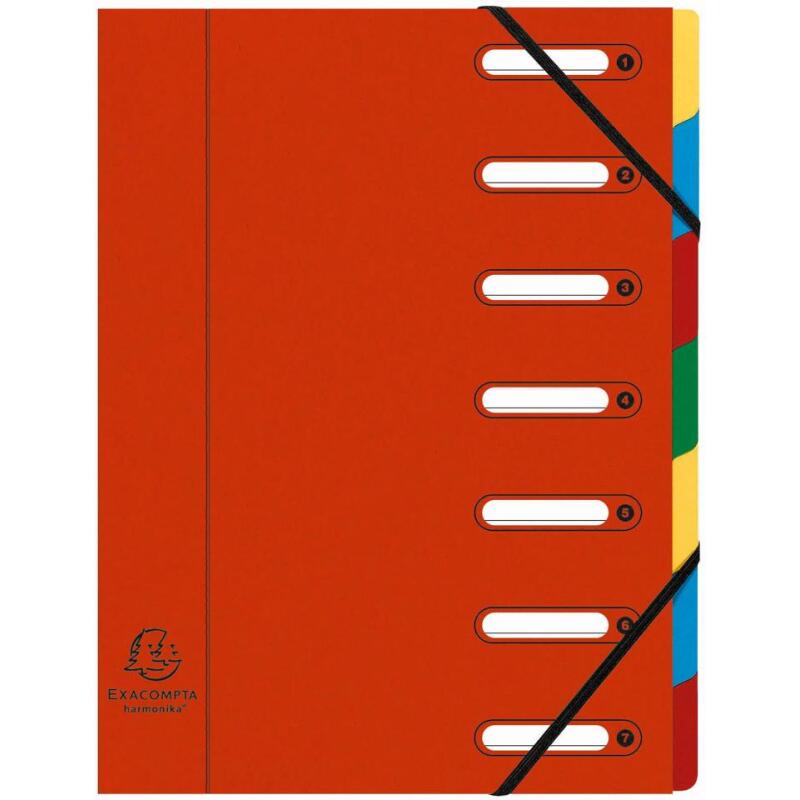 Trieur HARMONIKA® à fenêtres avec élastiques Véritable carte lustrée 7 compartiments