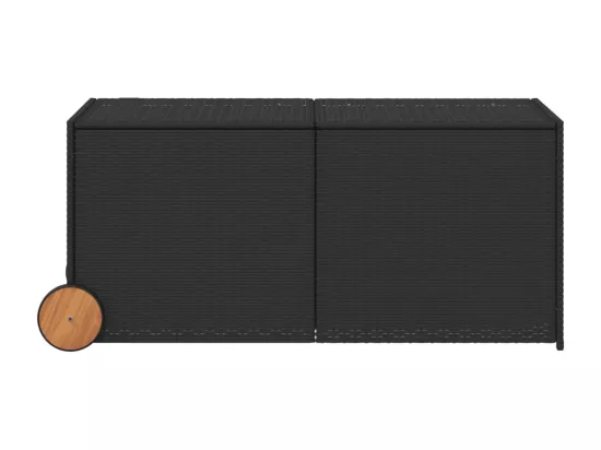 Boîte de rangement de jardin et roues noir 283L résine tressée