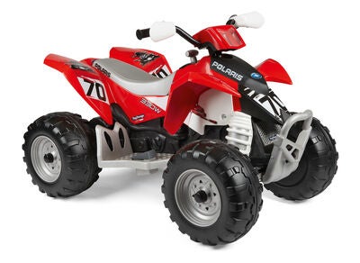 PegPérego Polaris Outlaw Firhjuling 330W, Rød/Hvit