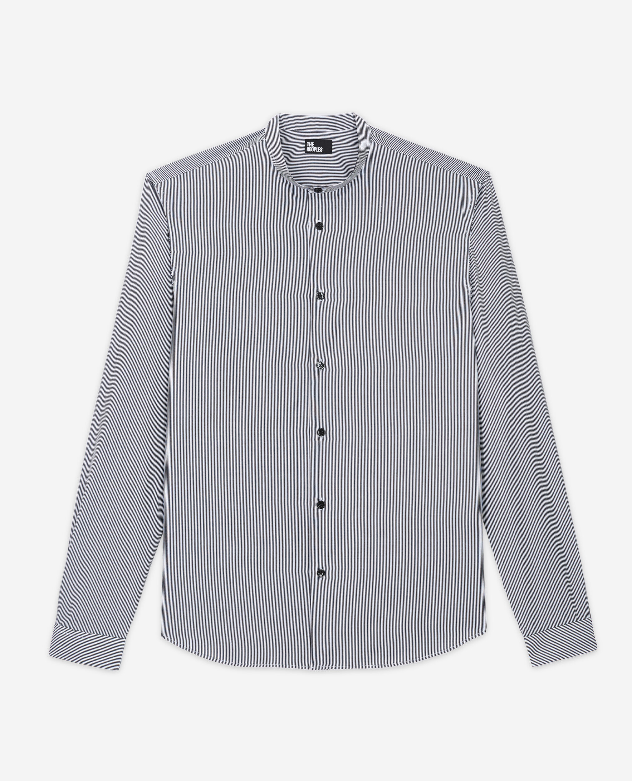Chemise col officier slim à rayures