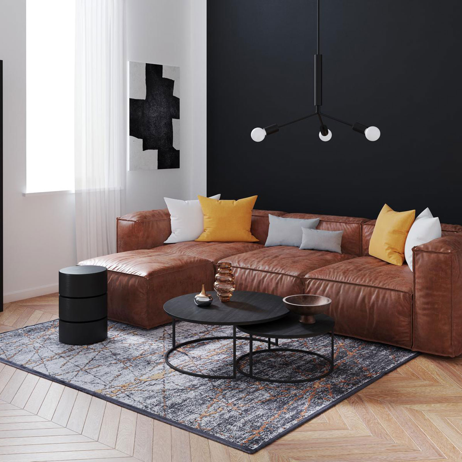 Teppich ORELIA - grau-gold - 40x70 cm