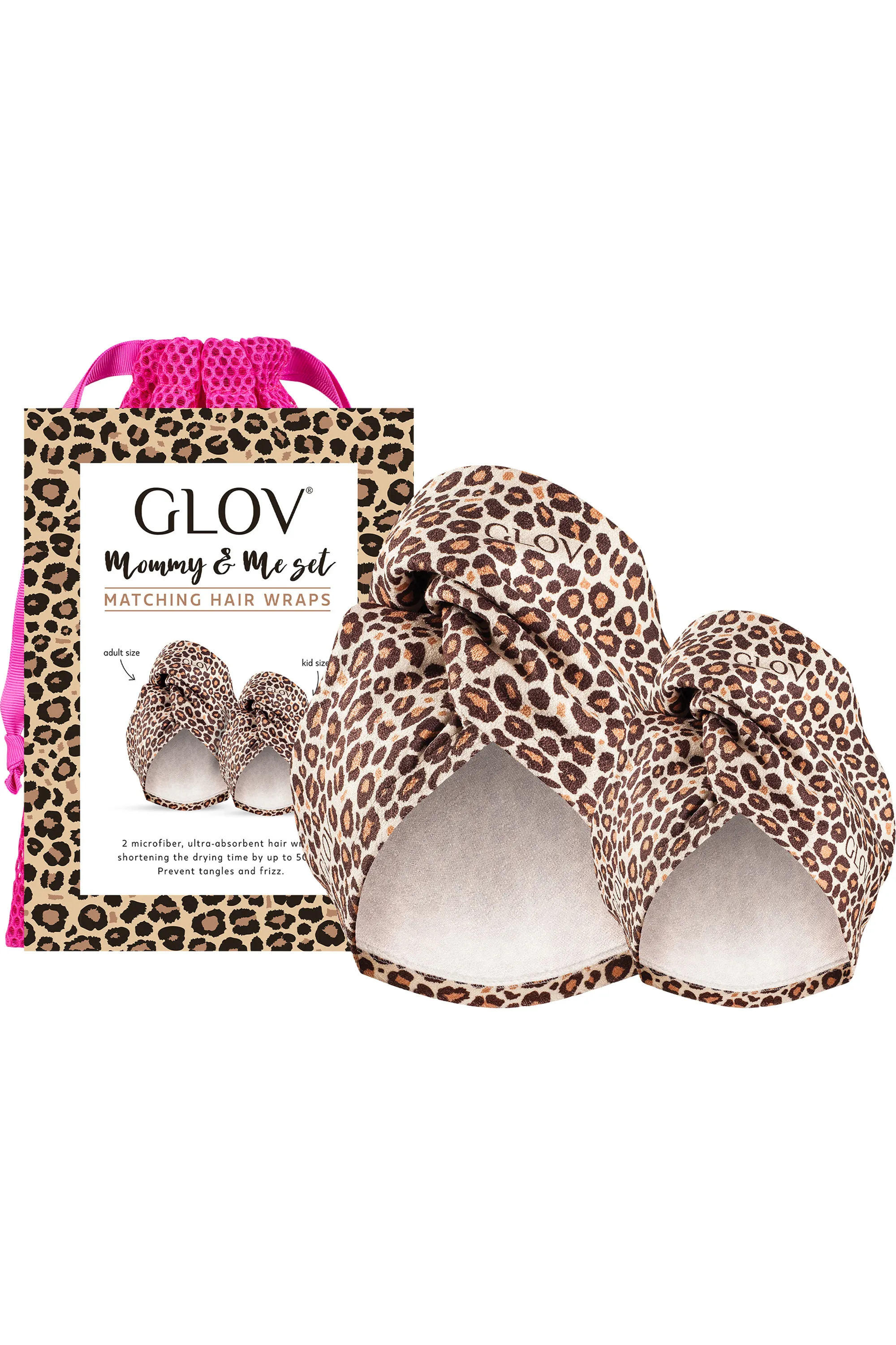 GLOV Set de serviettes pour cheveux assorties Parent/Enfant-282 g