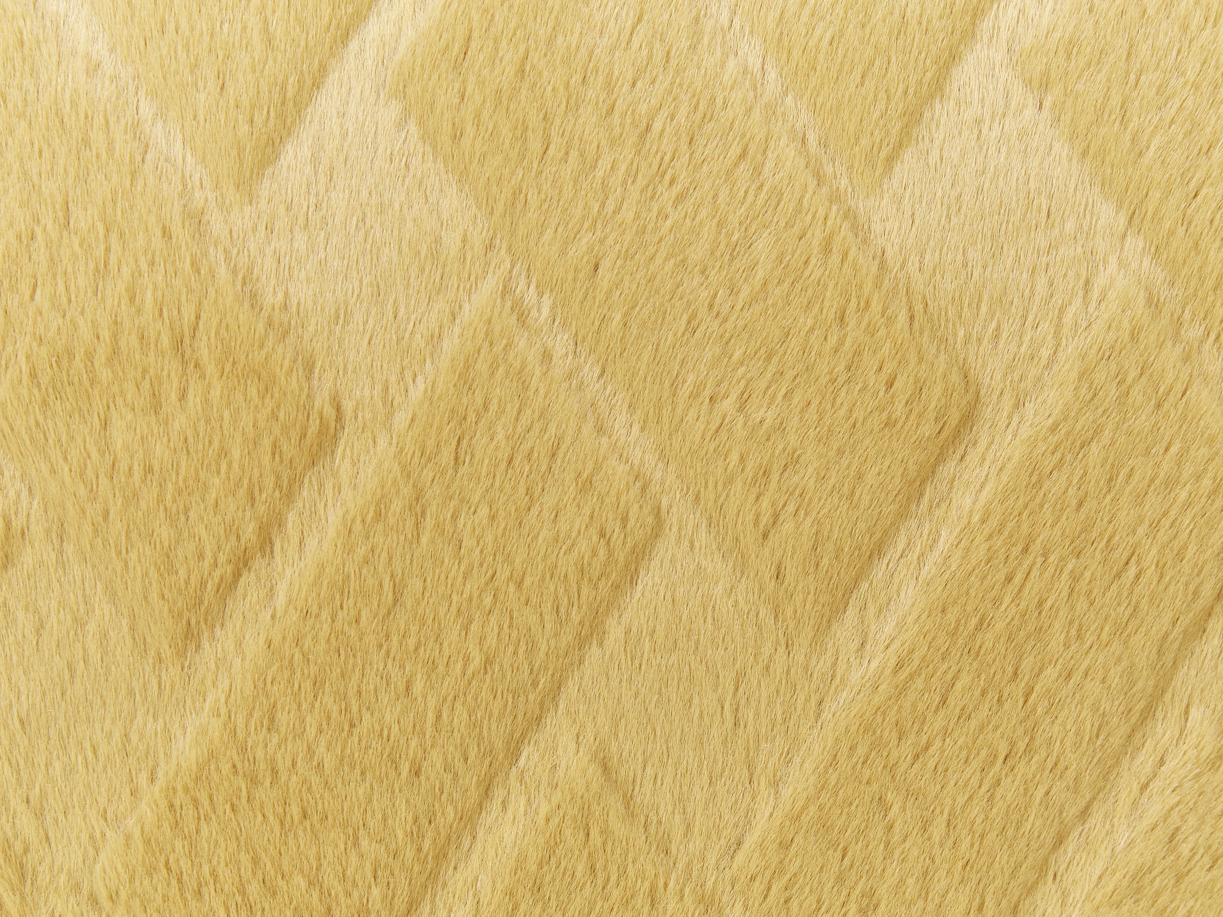 Set van 2 sierkussens SITAPUR Nepbont 45 x 45 cm Mosterdgeel effen