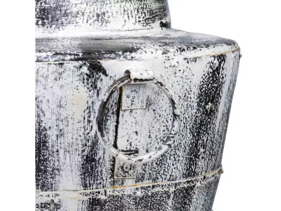 Vase en métal blanc antique 50x50x58h cm