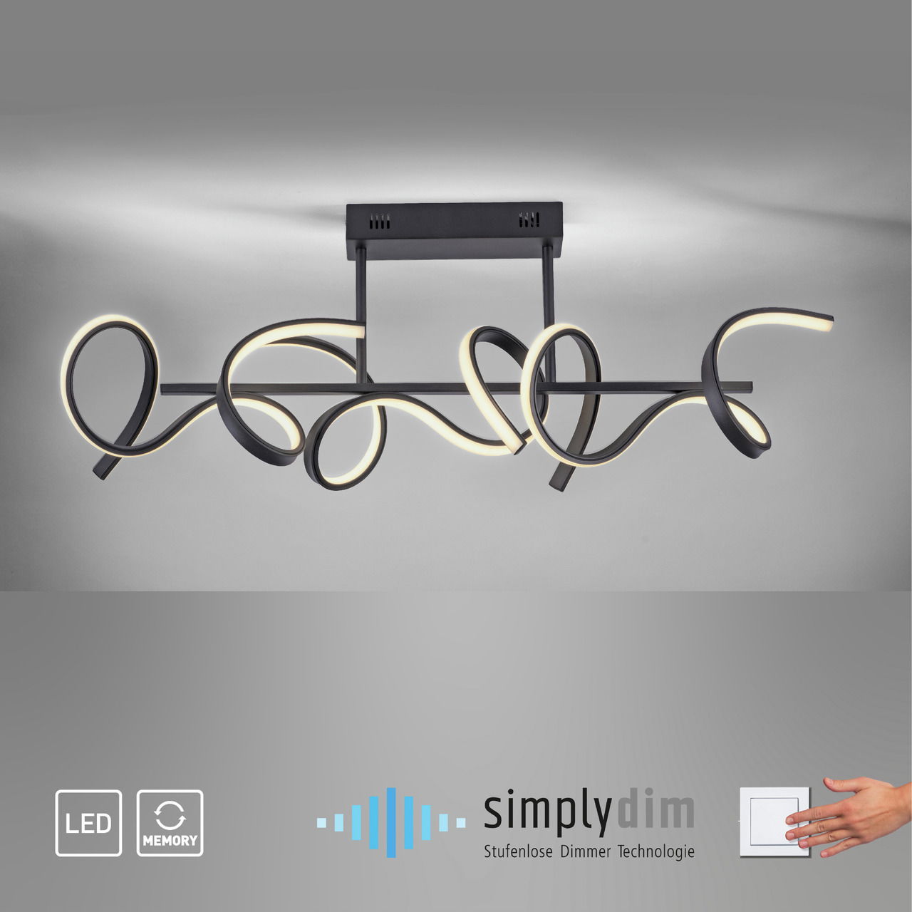 Just Light LED-Deckenleuchte CURLS