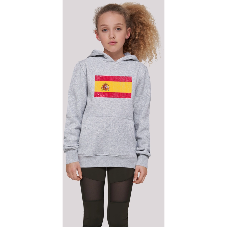 F4NT4STIC Hoodie Spain Spanien Flagge distressed heather grey