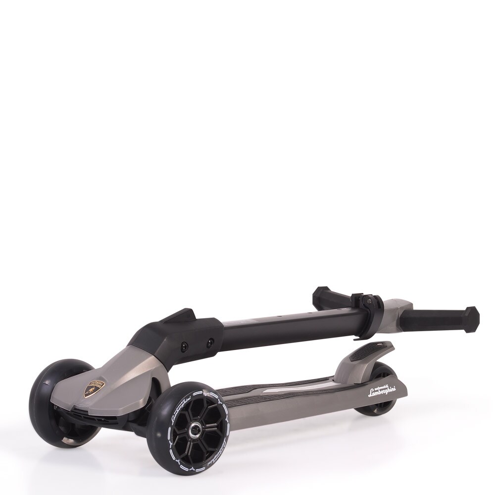 Byox Kinderroller Lamborghini 3 Räder klappbar PU-Räder ABEC-7 LED-Räder Bremse grau