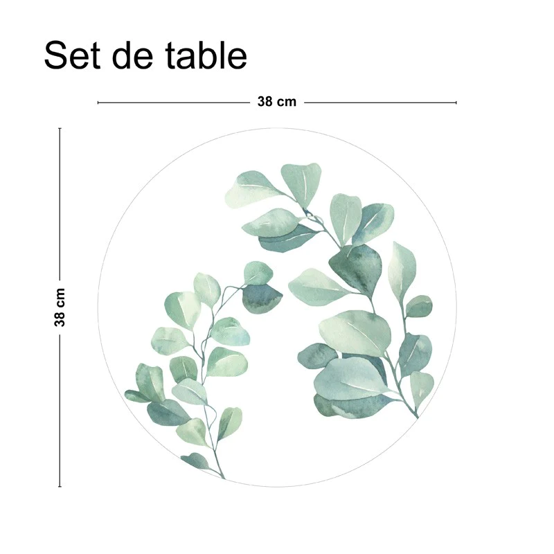 Lot de 4 sets de table L 38xl 38cm - EUCALYPTUS 99deco