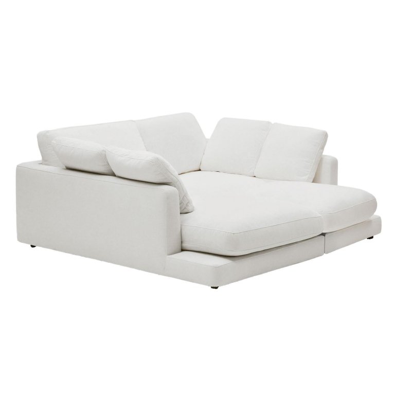 Kave Home Gala 3-zits bank met dubbele chaise longue wit