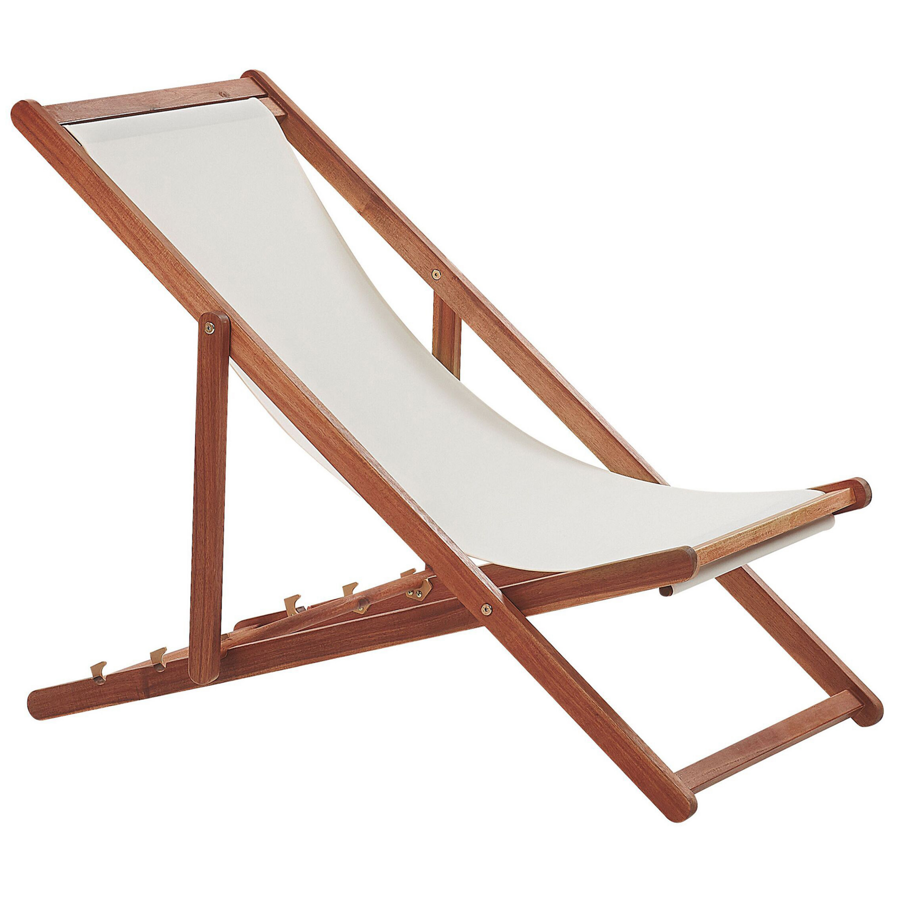 Beliani-ANZIO -Strandstoel set van 2-Donkerbruin|Geel-Polyester