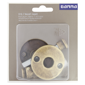 GAMMA vrij-bezet rozet rond messing antiek