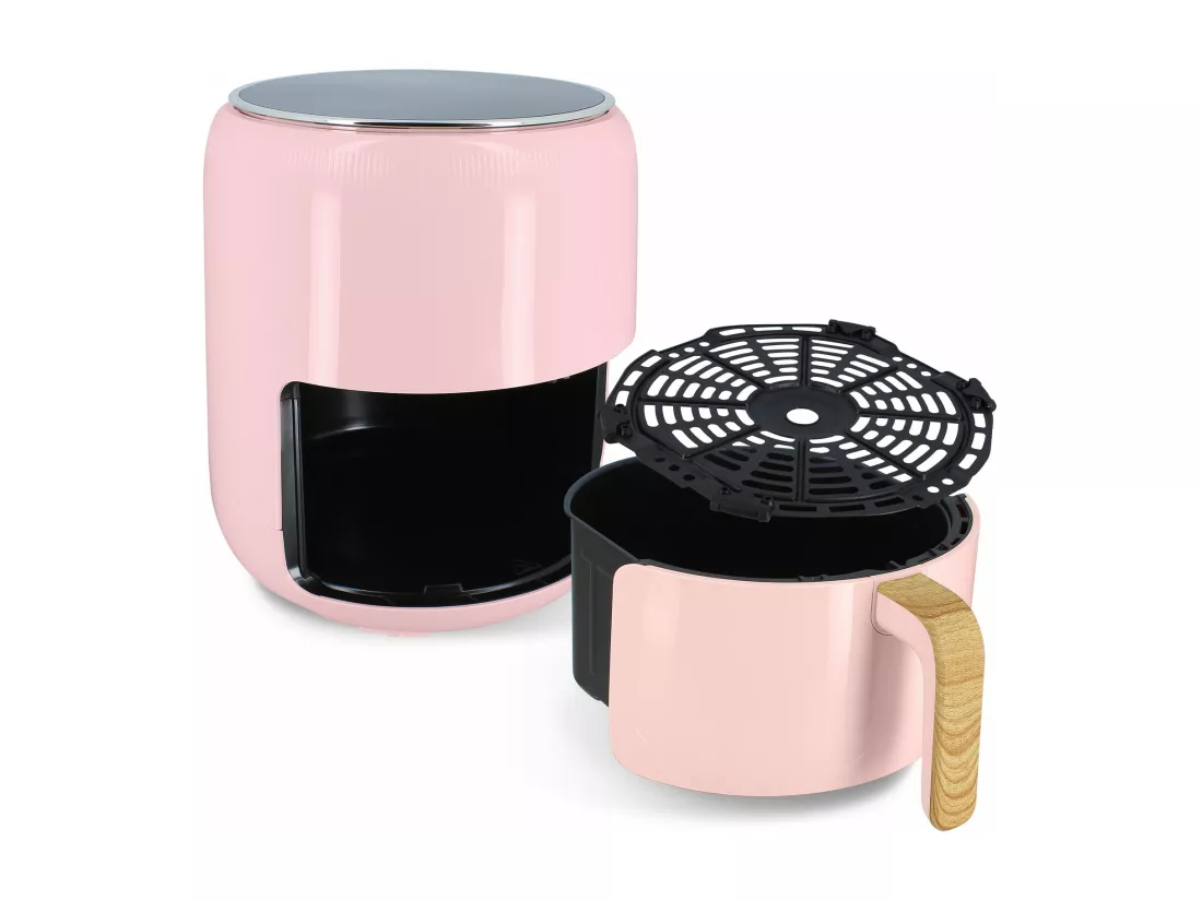 Menastyl - Friteuse A Air Chaud 4.5l Colorama Rose Avec Poignee Finition Bois
