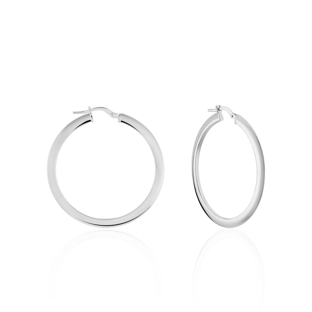 Créoles Argent Blanc Hally