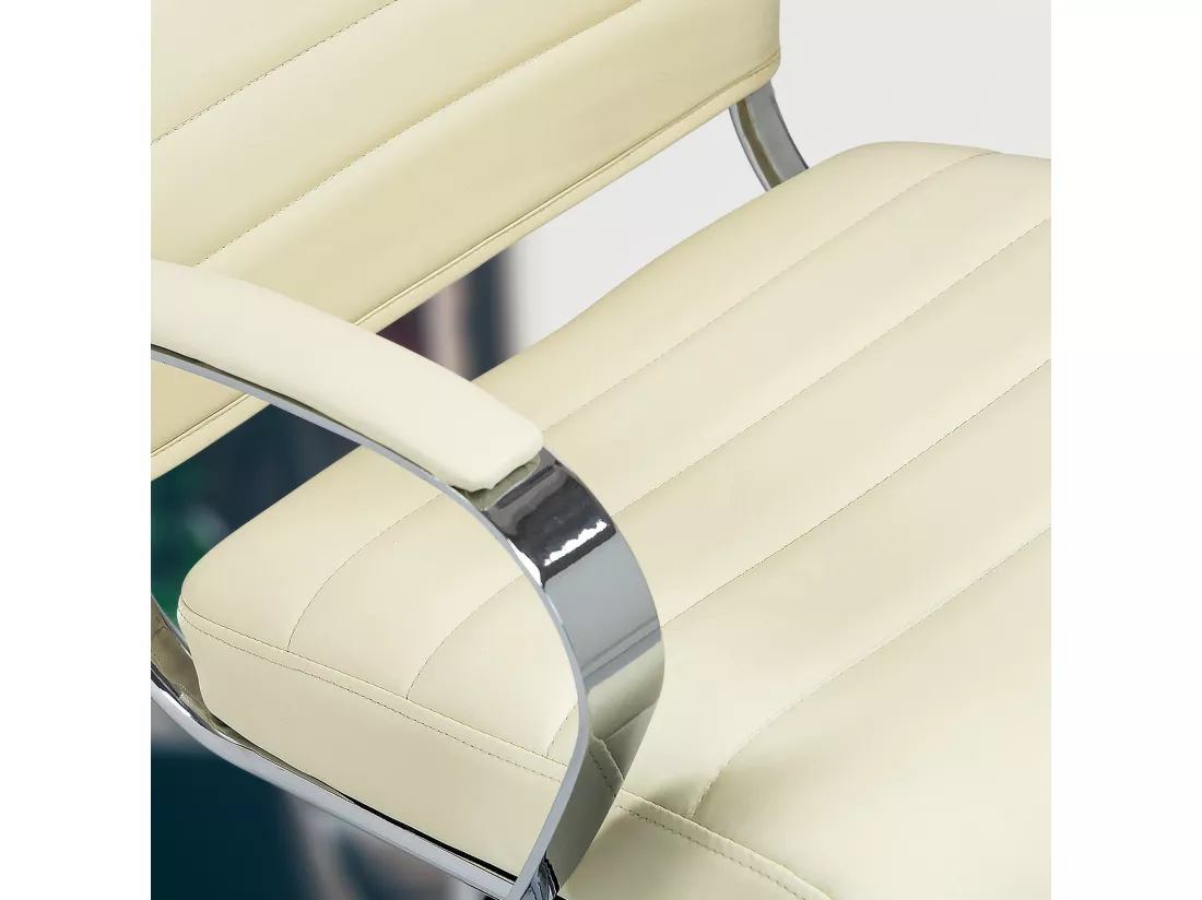 Chaise de bureau - Similicuir - Crème - Oakland