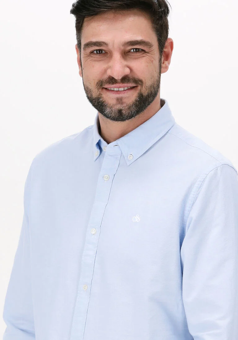 SCOTCH & SODA lichtblauwe scotch & soda casual overhemd regular fit shirt