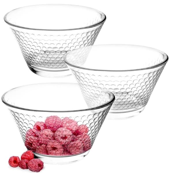 Elegant glassbollesett for salat, snacks, dessert - tåler oppvaskmaskin